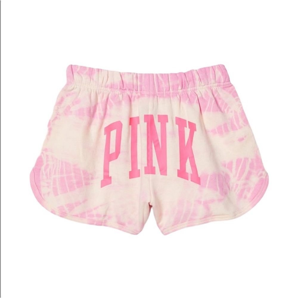 PINK NWT Victoria’s Secret Tie Dye Varsity Shorts size Large